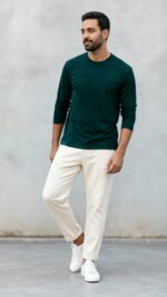 Bottle Green Full Sleeves T-Shirt