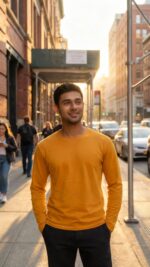 Mustard Full Sleeves T-Shirt