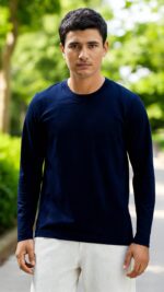 Navy Blue Full Sleeves T-Shirt