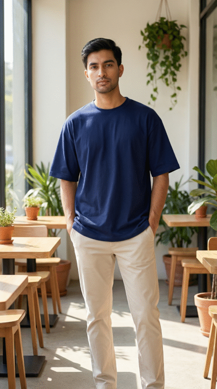 Navy-Blue Oversize T-Shirt
