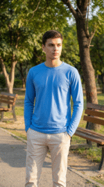 Sky-Blue Full Sleeves T-Shirt